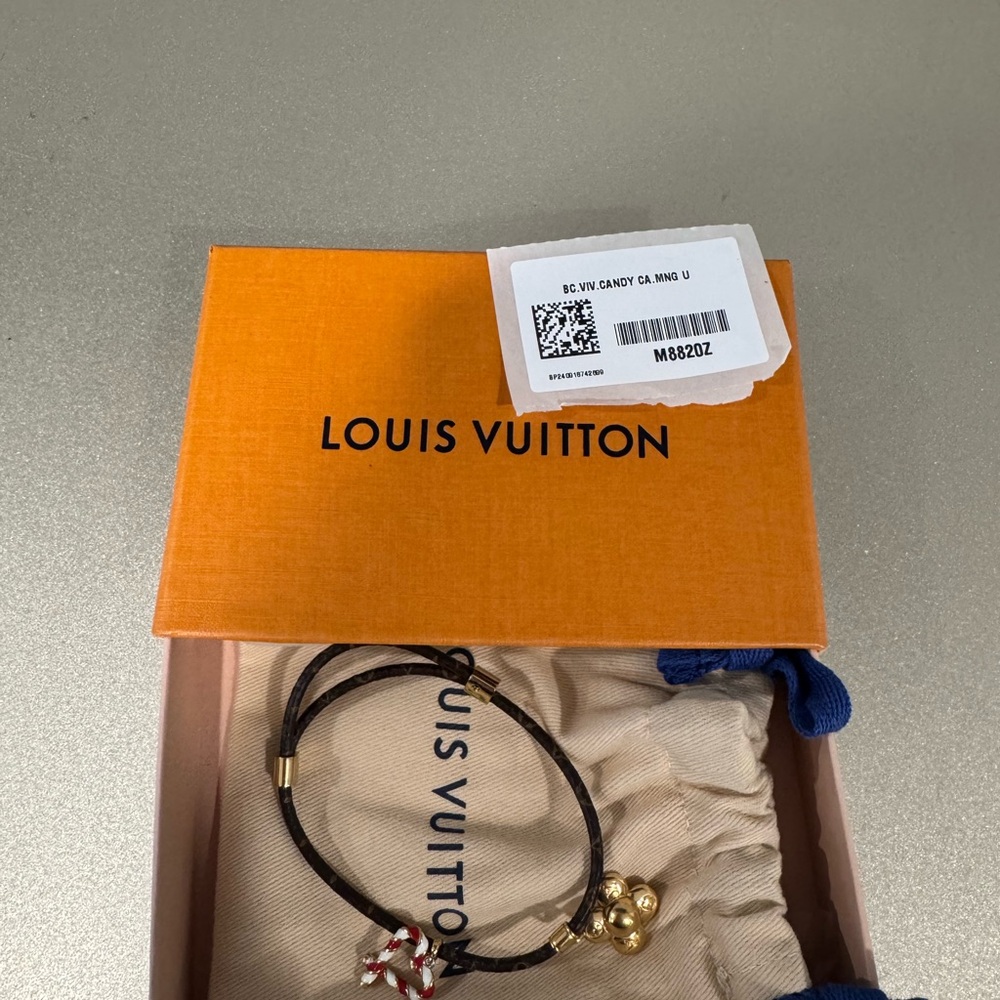 Louis Vuitton Black and Gold Charm Bracelet
